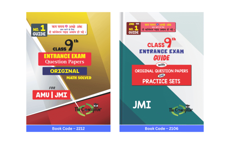 Class 9th JMI Guide and JMI AMU PYQs Bank Combo – The Conceptum Book Covers