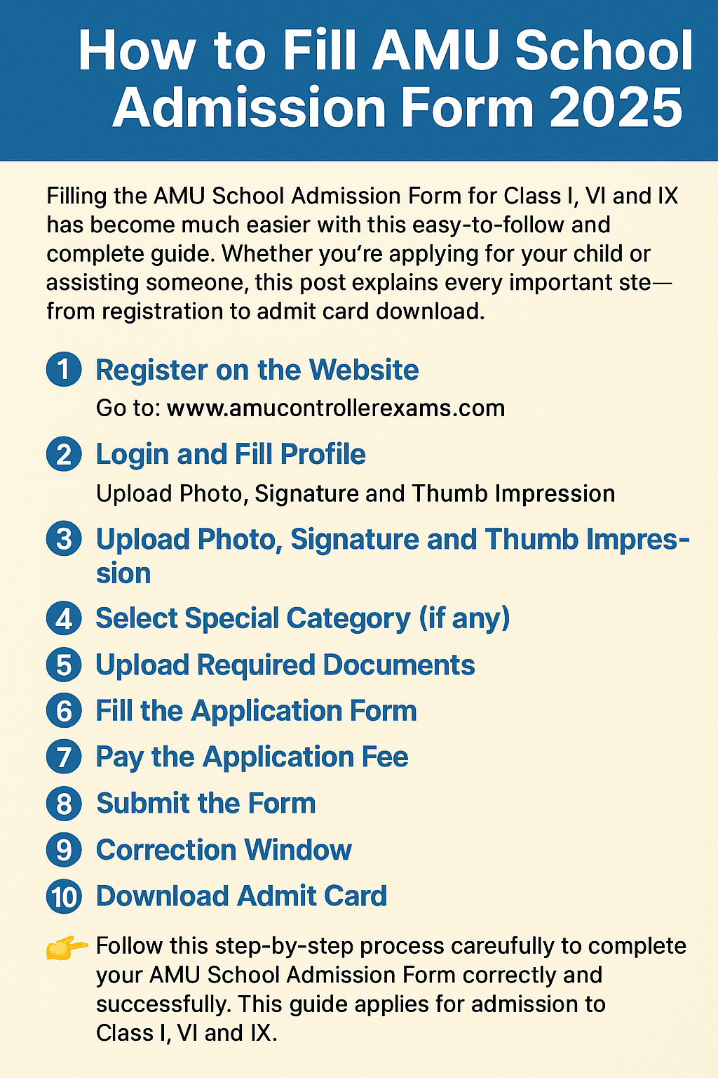 How to Fill AMU School Admission Form 2025 Online – Step-by-Step
