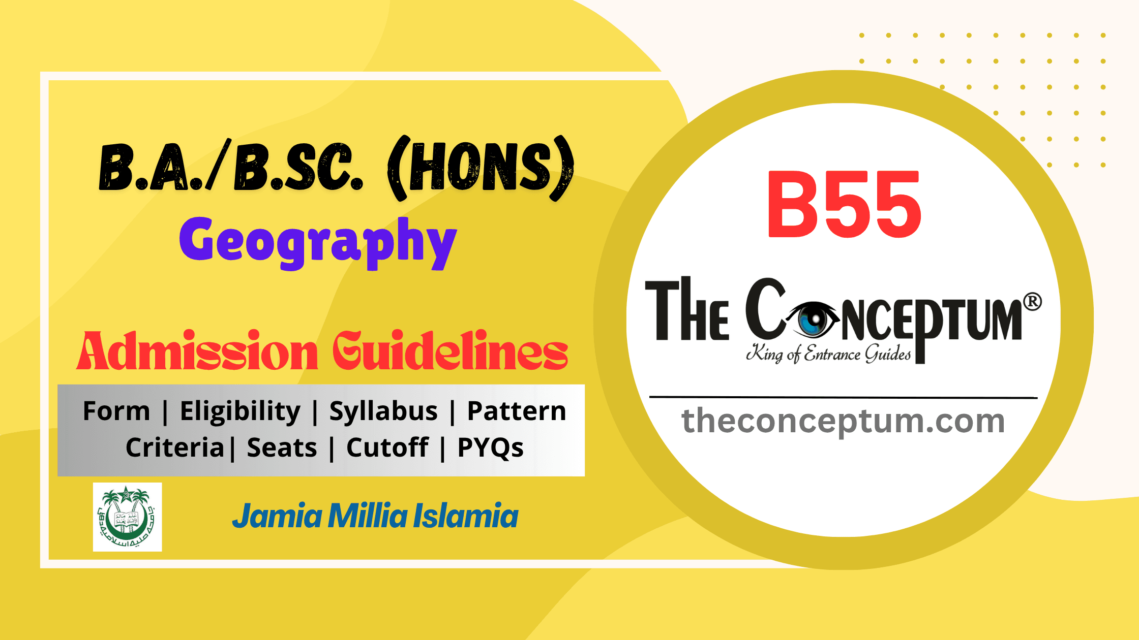 JMI B.A/B.Sc Hons Geography Admission